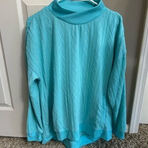 French Laundry Aqua Cowl Neck Sweater